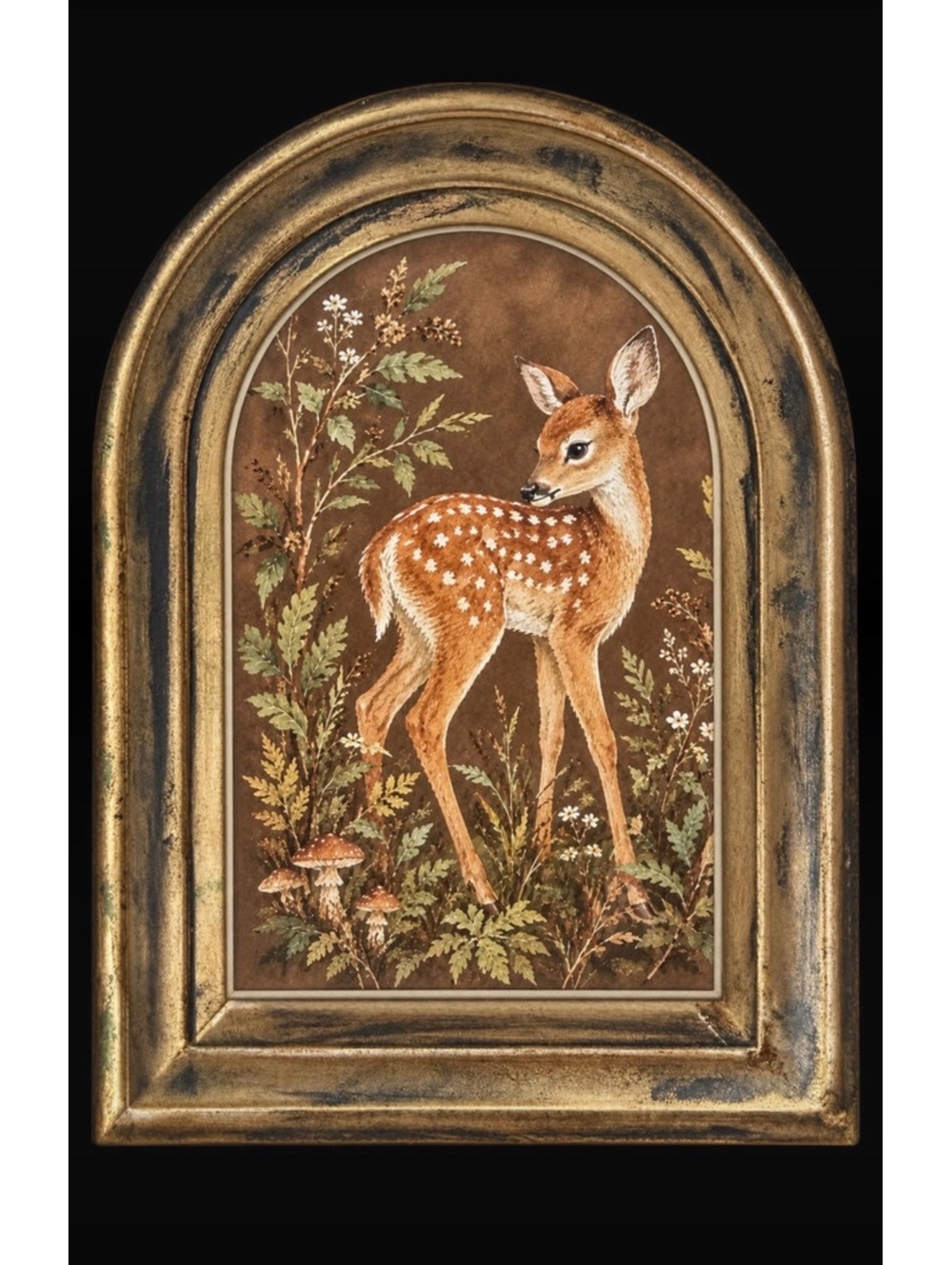 NWT 5X7 Vintage Inspired fall Deer Doe wall or Desk decor
